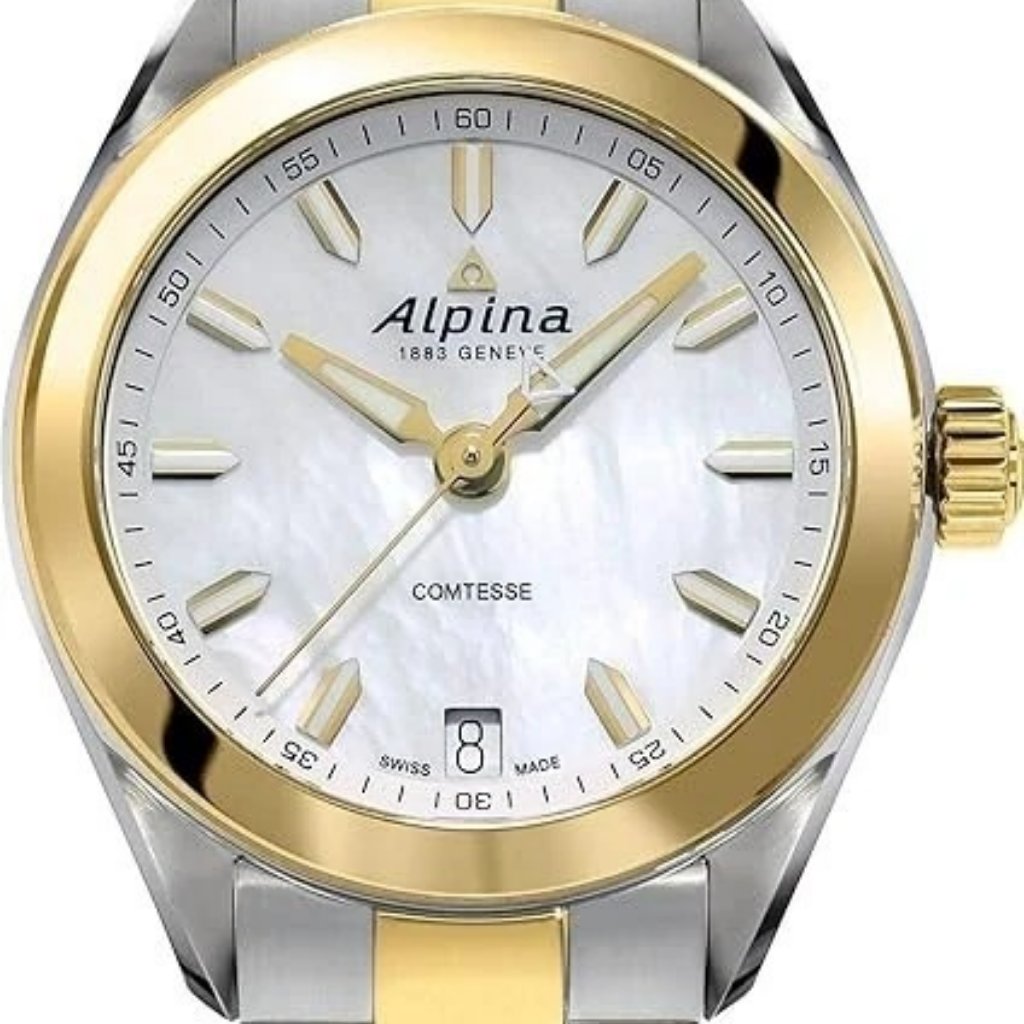 Alpina Womens Comtesse Diamond Markers Silver Gold Watch